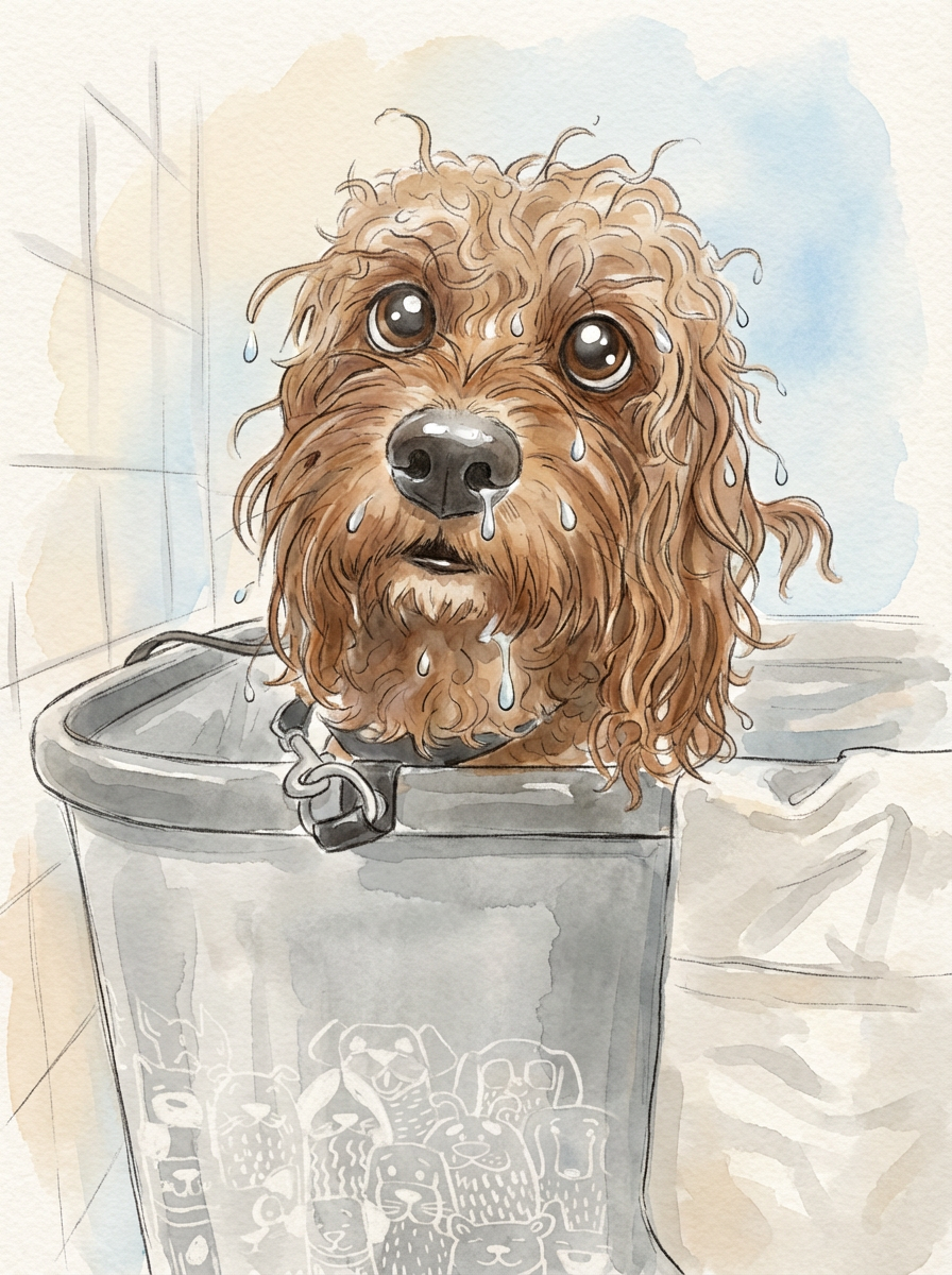 湿漉漉小狗浴室大眼萌